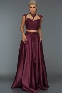 Длинное Вечернее Платье Сливовый ABU166