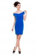 Короткое Вечернее Платье Ярко-синий C8012