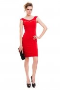 Короткое Коктейльное Платье красный C8010