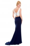 Длинное Вечернее Платье Темно-синий-Белый ALY5308