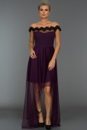 Вечернее Платье Короткое Спереди Длинное Сзади Пурпурный AR38015