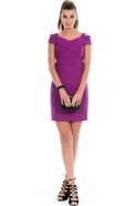 Короткое Вечернее Платье Пурпурный C8012