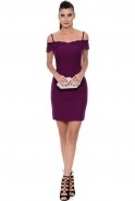 Короткое Коктейльное Платье Пурпурный C8055