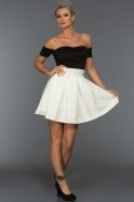 Короткое Вечернее Платье Черный-Белый ES3569