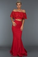 Длинное Вечернее Платье красный ABU269