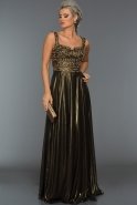 Длинное Вечернее Платье Золотой F4278
