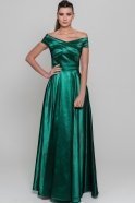 Длинное Вечернее Платье Изумрудно-зеленый ABU246