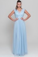 Длинное Вечернее Платье Светло-синий C7188