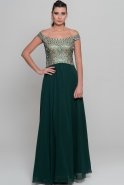 Длинное Вечернее Платье Изумрудно-зеленый S4348