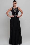 Длинное Вечернее Платье Черный S4353