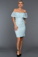 Короткое Вечернее Платье Светло-синий A60699