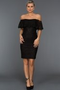 Короткое Вечернее Платье Черный A60699