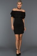 Короткое Вечернее Платье Черный ABK130