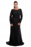 Вечернее Платье Свободного Кроя Черный O1354