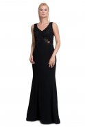 Длинное Вечернее Платье Черный S4079