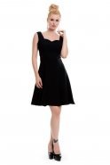 Короткое Вечернее Платье Черный T2178