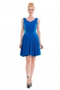 Короткое Вечернее Платье Ярко-синий T2162