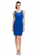 Короткое Коктейльное Платье Ярко-синий T2156
