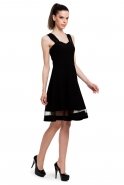 Короткое Вечернее Платье Черный T2163