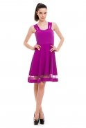 Короткое Вечернее Платье Пурпурный T2163