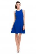 Короткое Вечернее Платье Ярко-синий T2164