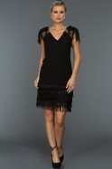 Короткое Вечернее Платье Черный ABK140