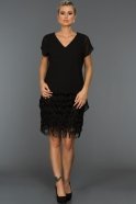 Короткое Вечернее Платье Черный MN1305