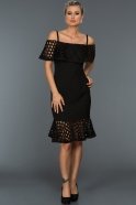 Короткое Вечернее Платье Черный MN1421