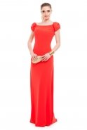Длинное Выпускное Платье Оранжево-Красный O3598