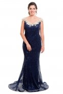 Вечернее Платье Большого Размера Темно-синий O3907