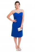 Короткое Вечернее Платье Ярко-синий O7733
