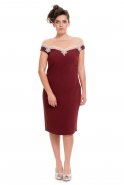 Короткое Вечернее Платье Бордовый O3616