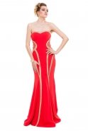 Длинное Вечернее Платье Оранжево-Красный O1152