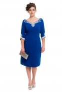 Вечернее Платье Большого Размера Ярко-синий O7020