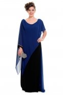 Вечернее Платье Свободного Кроя Ярко-синий-Черный AL6011F