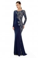 Вечернее Платье С Хиджабом Темно-синий AL8203