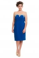 Короткое Вечернее Платье Ярко-синий O7716
