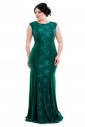 Вечернее Платье Свободного Кроя зелёный F1557