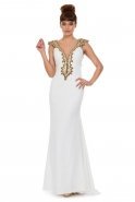 Длинное Выпускное Платье Белый K4333153