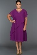 Короткое Свободное Вечернее Платье Пурпурный ABK082