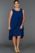 Короткое Платье Большого Размера Ярко-синий DS322