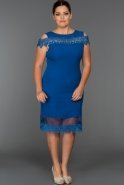Короткое Платье Большого Размера Ярко-синий N98440