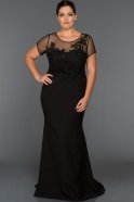 Длинное Свободное Вечернее Платье Черный ALY7281