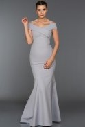 Длинное Вечернее Платье Серый ABU076