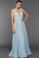 Длинное Вечернее Платье Синий ALY7537