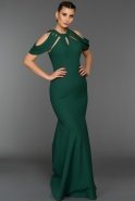 Длинное Вечернее Платье Изумрудно-зеленый C7200