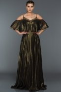 Длинное Вечернее Платье Золотой F4285