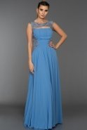 Длинное Вечернее Платье Синий F4299