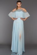 Длинное Вечернее Платье Светло-синий ABU149