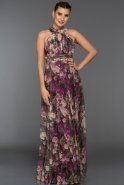 Длинное Вечернее Платье Пурпурный GG6953